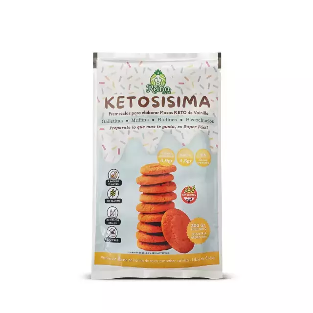 PREMEZCLA PARA ELABORAR MASA KETO DE VAINILLA X 200 GR. REINA VEGANA