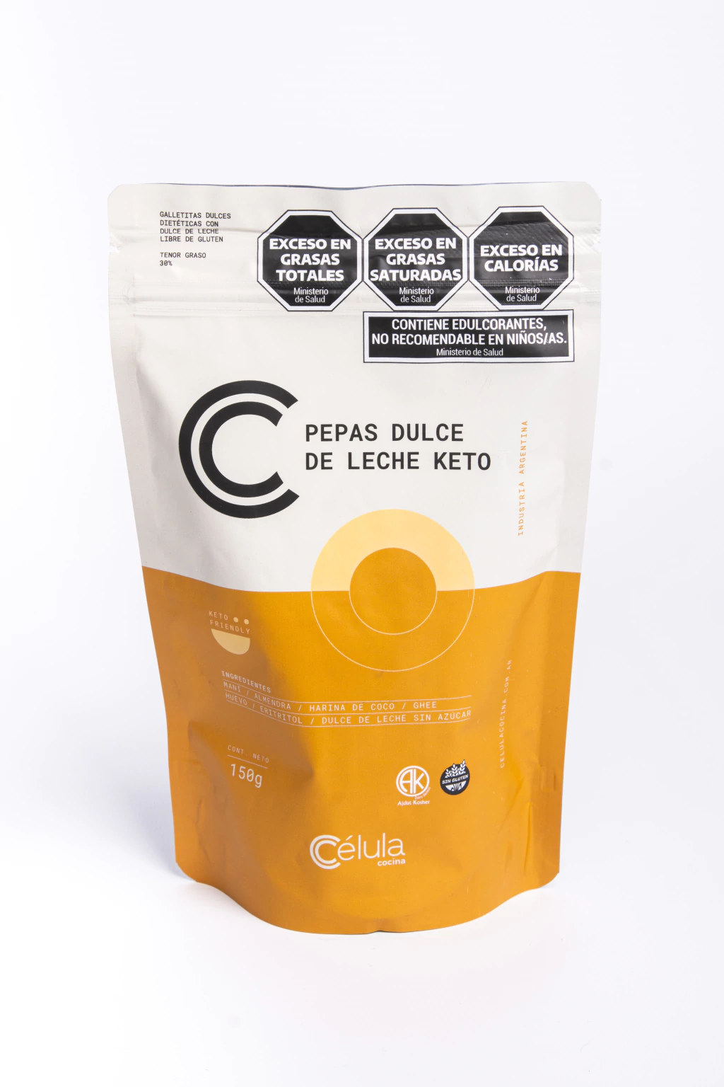 Galletitas Pepas sabor Dulce de Leche. Keto. S/Azúcar x 150 gr. Célula
